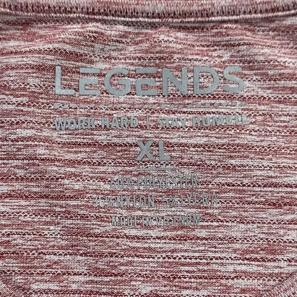 Legends Enzo T-Shirt Men XL Heather Red Space Dye Short Sleeve Athletic Gym Tee - Picture 3 of 8